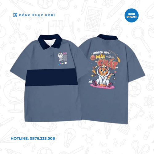 ÁO LỚP 12A3 POLO XÁM