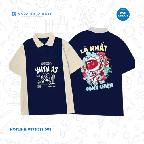 ÁO LỚP A3 POLO PHỐI TAY