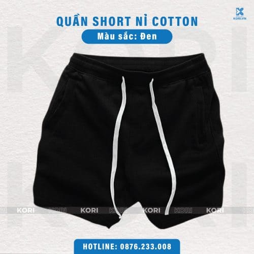 PHÔI QUẦN SHORT NỈ CUA ĐEN