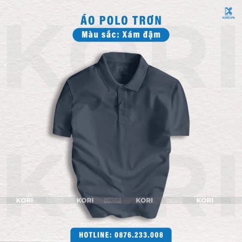 PHÔI ÁO POLO MÀU XÁM ĐẬM