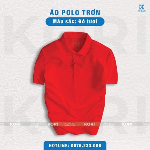PHÔI ÁO POLO MÀU ĐỎ TƯƠI