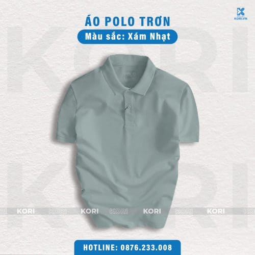 PHÔI ÁO POLO MÀU XÁM NHẠT