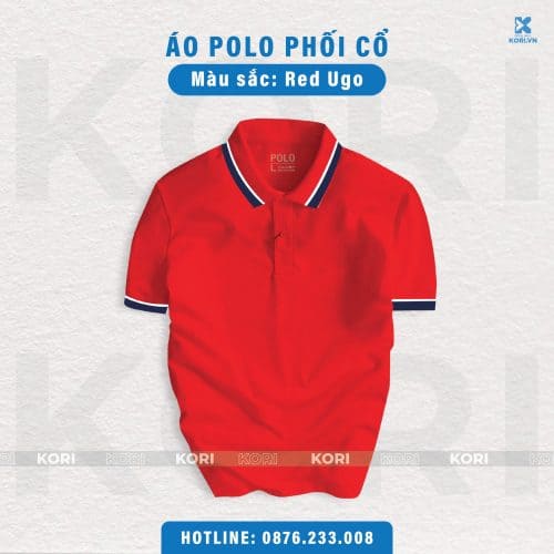 PHÔI ÁO POLO PHỐI CỔ MÀU ĐỎ UGO