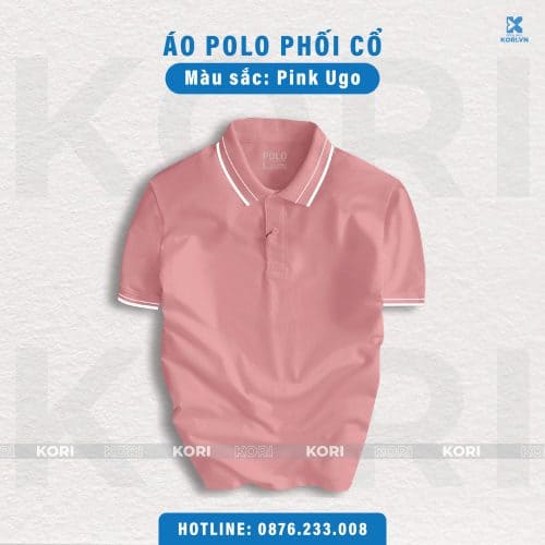 PHÔI ÁO POLO PHỐI CỔ MÀU HỒNG UGO