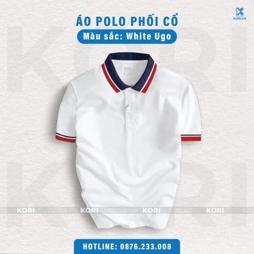 PHÔI ÁO POLO PHỐI CỔ MÀU TRẮNG UGO