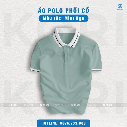 PHÔI ÁO POLO PHỐI CỔ MÀU MINT UGO