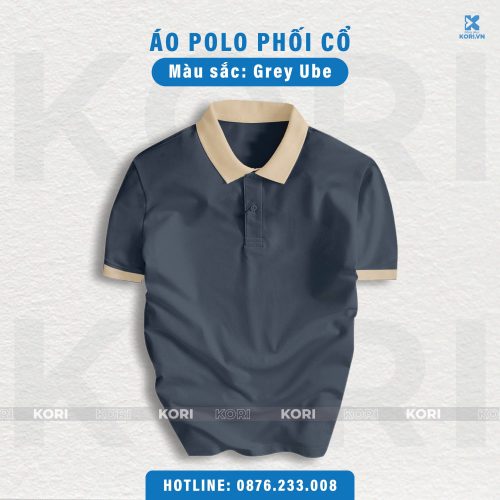 PHÔI ÁO POLO PHỐI CỔ MÀU GRAY UBE