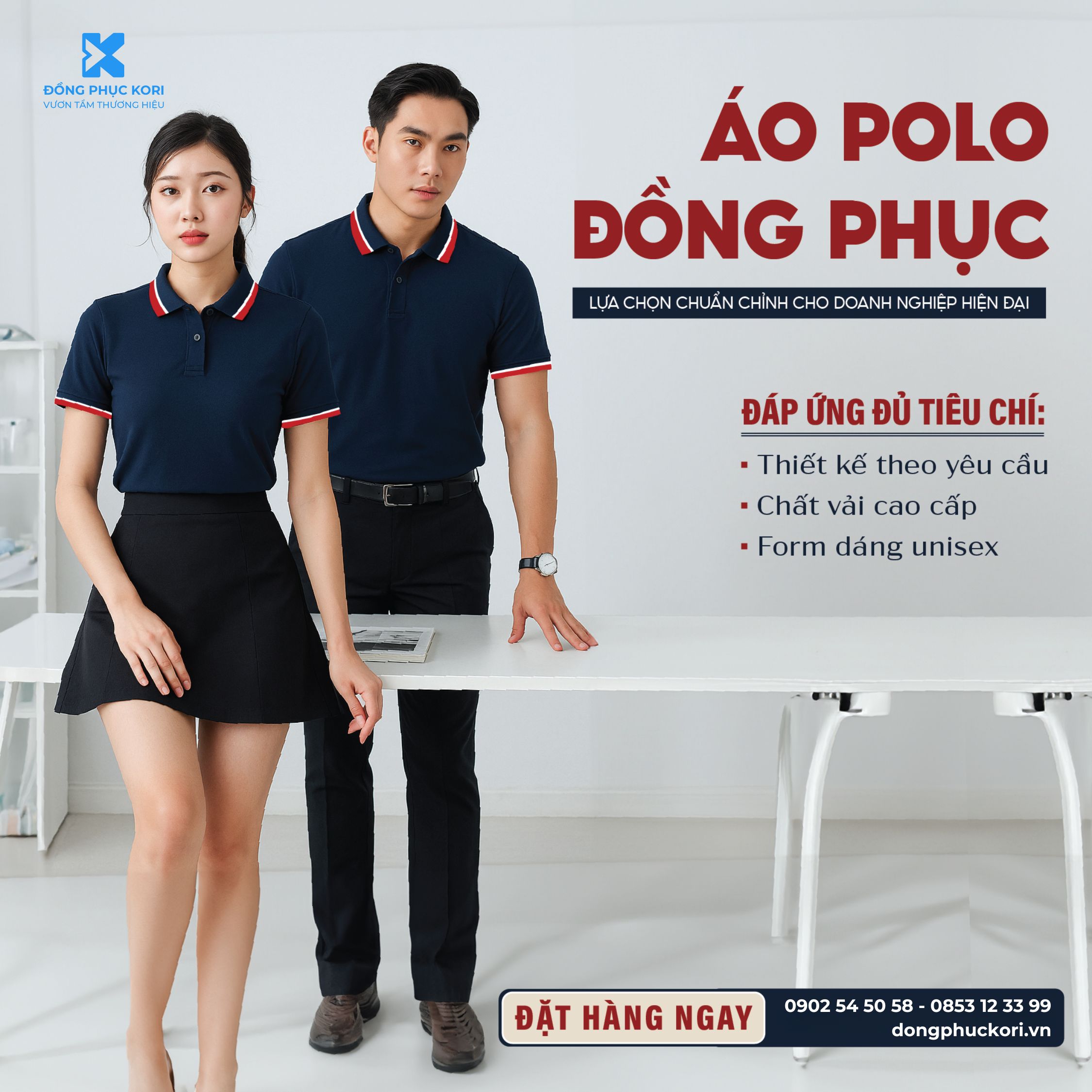 Áo polo đồng phục doanh nghiệp hiện đại - Đồng Phục Kori