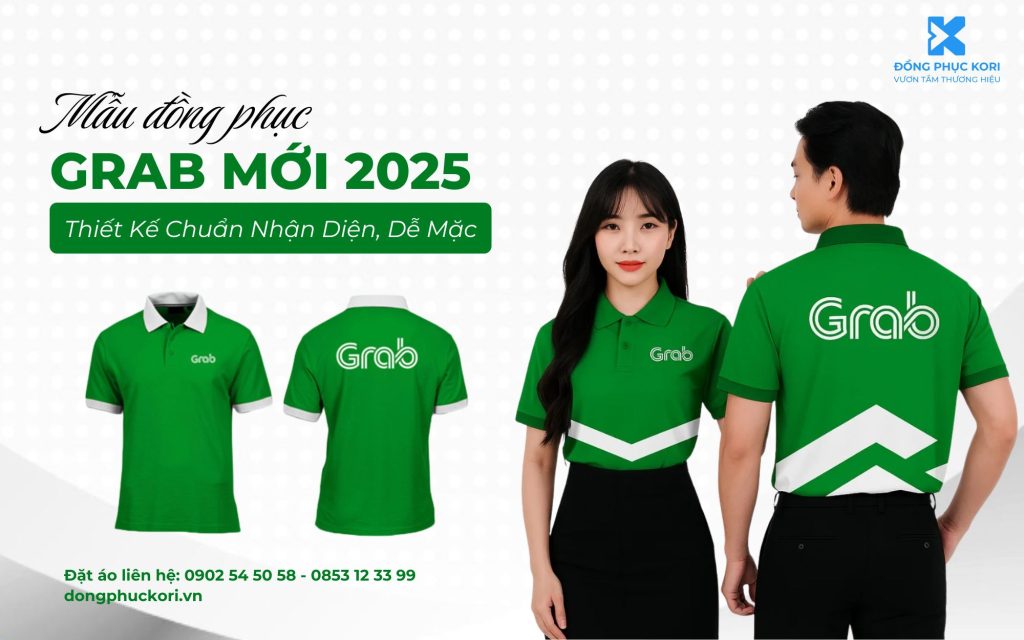 áo polo đồng phục Grab cổ bẻ cotton, chuẩn logo thương hiệu