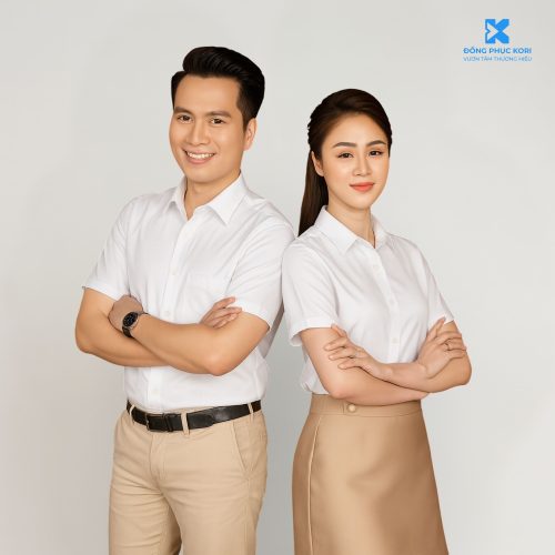 Áo Sơ Mi Đồng Phục Ngắn Tay Màu Trắng