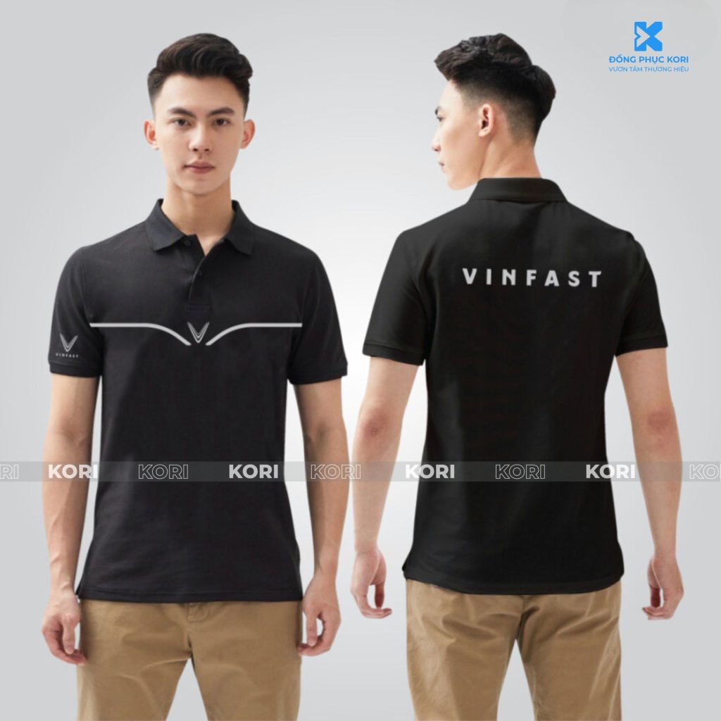 form áo đồng phục Vinfast body fit hiện đại, thiết kế unisex phù hợp mọi nhân viên.