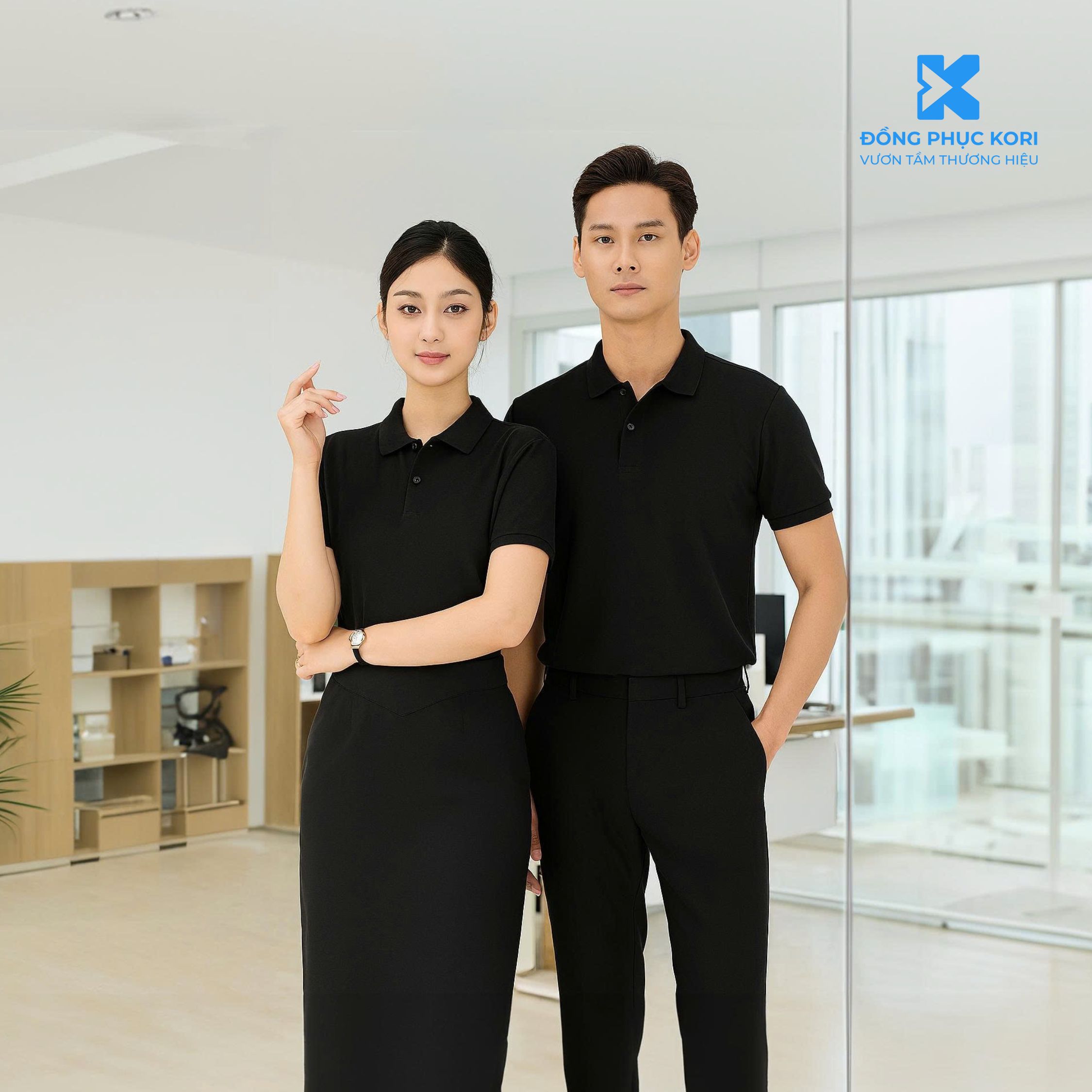 Đồng phục doanh nghiệp polo đen 